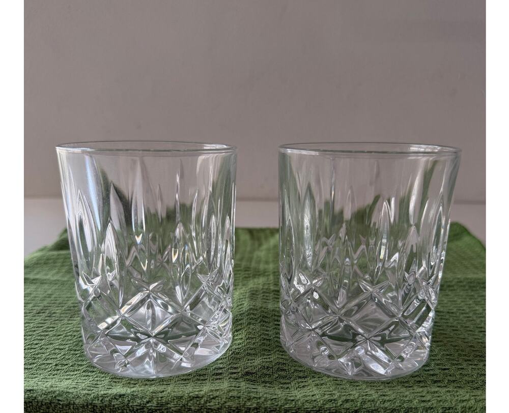 2 Nachtmann Noblesse Whiskey Tumblers Glass Double Old Fashioned Signed